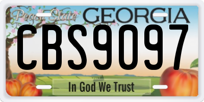 GA license plate CBS9097