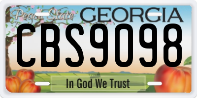 GA license plate CBS9098