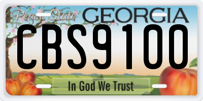 GA license plate CBS9100