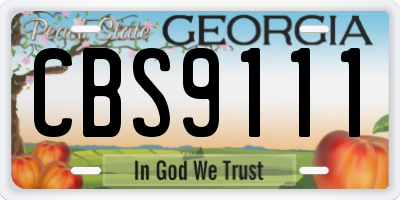 GA license plate CBS9111