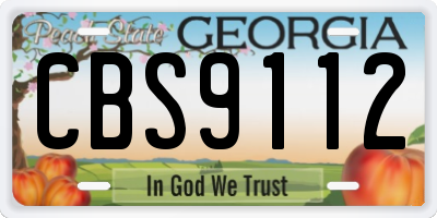 GA license plate CBS9112