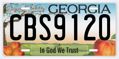 GA license plate CBS9120