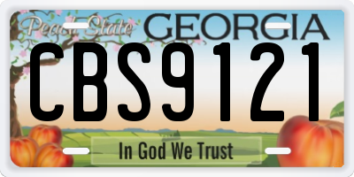 GA license plate CBS9121