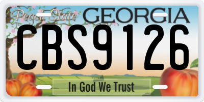 GA license plate CBS9126