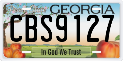 GA license plate CBS9127