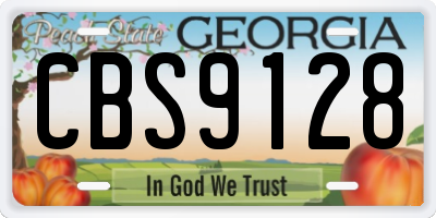 GA license plate CBS9128