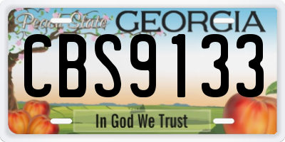 GA license plate CBS9133