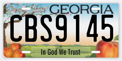 GA license plate CBS9145