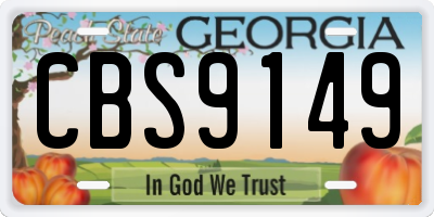 GA license plate CBS9149