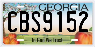 GA license plate CBS9152