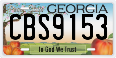 GA license plate CBS9153