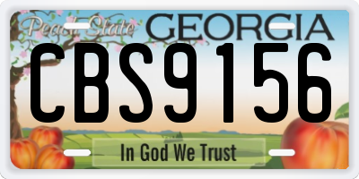 GA license plate CBS9156