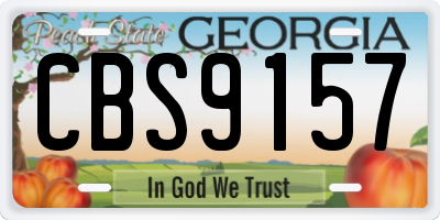 GA license plate CBS9157