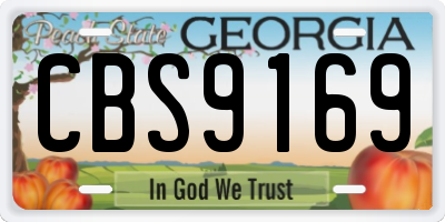 GA license plate CBS9169