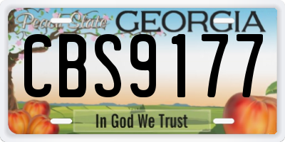 GA license plate CBS9177