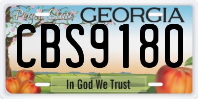 GA license plate CBS9180