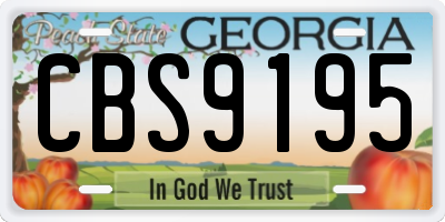 GA license plate CBS9195