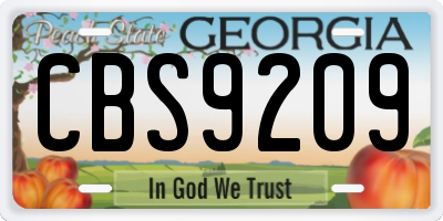 GA license plate CBS9209