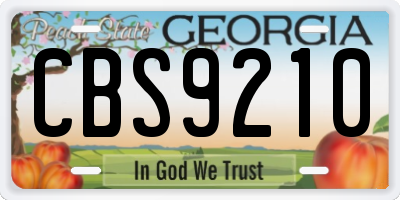 GA license plate CBS9210
