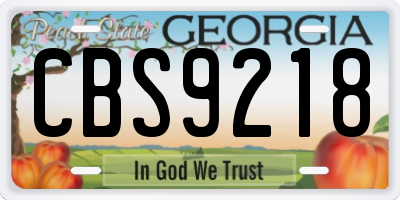 GA license plate CBS9218