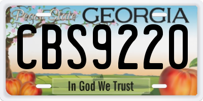 GA license plate CBS9220