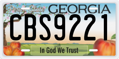 GA license plate CBS9221