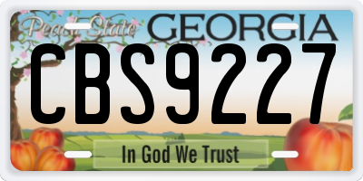 GA license plate CBS9227