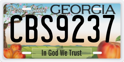 GA license plate CBS9237