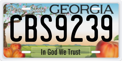 GA license plate CBS9239