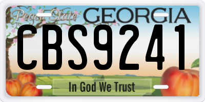 GA license plate CBS9241