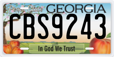 GA license plate CBS9243