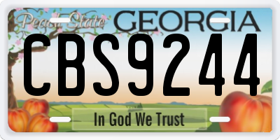 GA license plate CBS9244