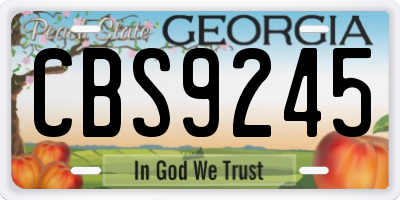GA license plate CBS9245