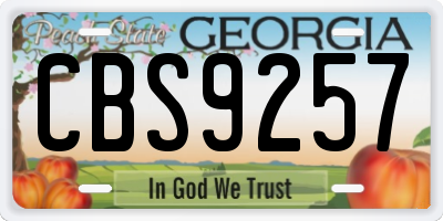 GA license plate CBS9257