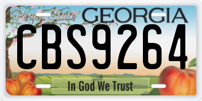 GA license plate CBS9264