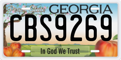 GA license plate CBS9269