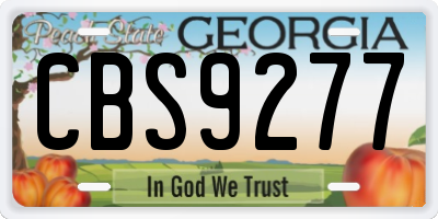 GA license plate CBS9277