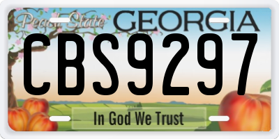 GA license plate CBS9297