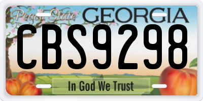 GA license plate CBS9298