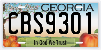 GA license plate CBS9301