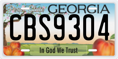 GA license plate CBS9304