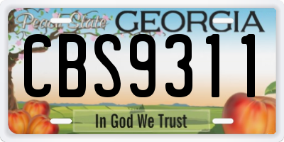 GA license plate CBS9311