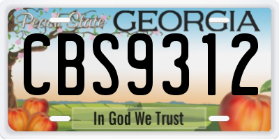 GA license plate CBS9312