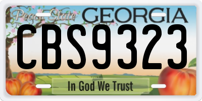 GA license plate CBS9323