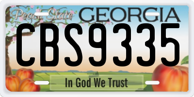 GA license plate CBS9335