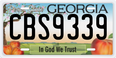 GA license plate CBS9339