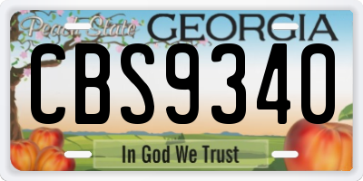 GA license plate CBS9340