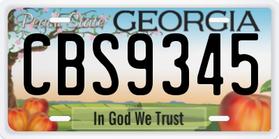 GA license plate CBS9345