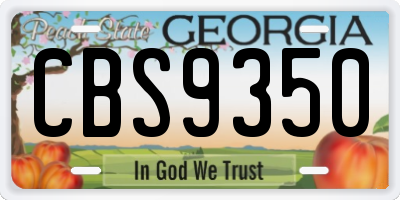 GA license plate CBS9350
