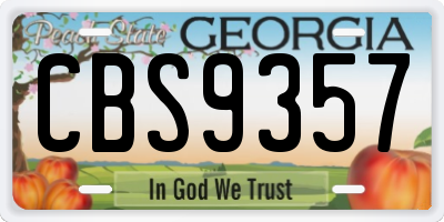 GA license plate CBS9357